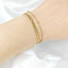 This is a fashionable, simple and niche stainless steel bracelet with 18K gold plating, featuring a double-layer stacked women's bracelet and stainless steel jewelry. It is exquisite and wear-resistant Application Scenario